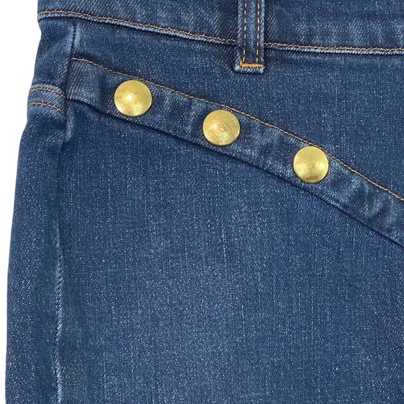 FRAME Le High Embellished Straight Jeans In Waldane Gold Studs Side Zip Size 28 - Picture 3 of 11